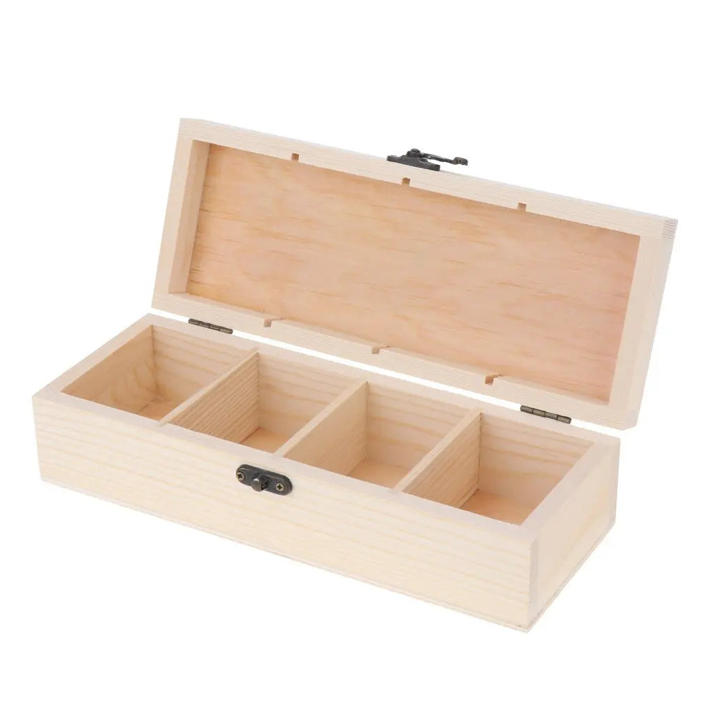 Boîte à Thé en Bois Premium – 4 Rangements