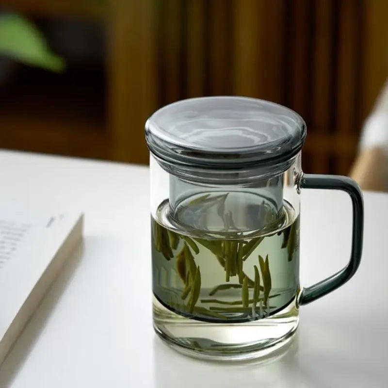 LuxeTea Grande Mug à Thé en Verre avec Infuseur - 400 ml