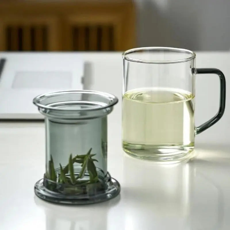 LuxeTea Grande Mug à Thé en Verre avec Infuseur - 400 ml