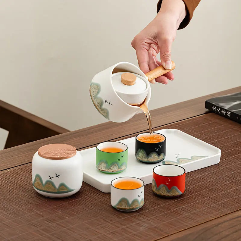Service à Thé Style Japonais — Théière Rotative Signature