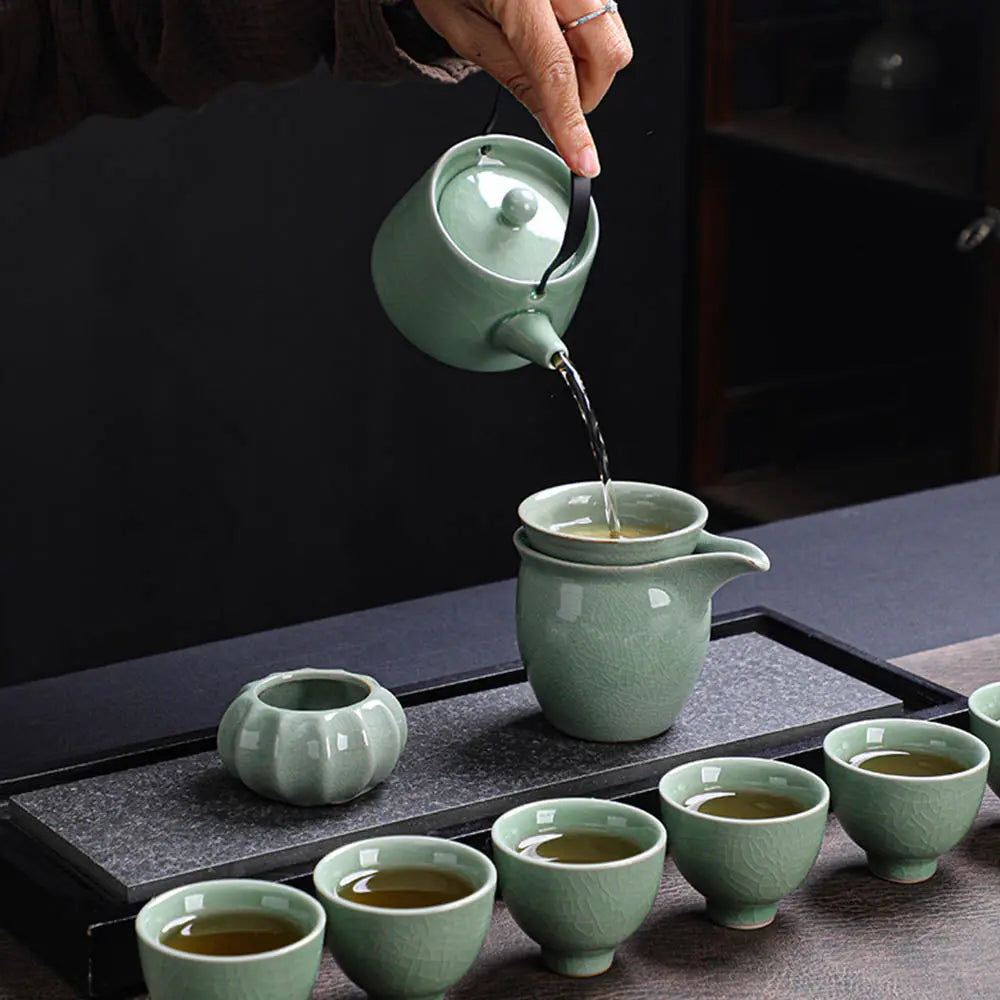 Vert Jade Craquelé — Service à Thé Japonais