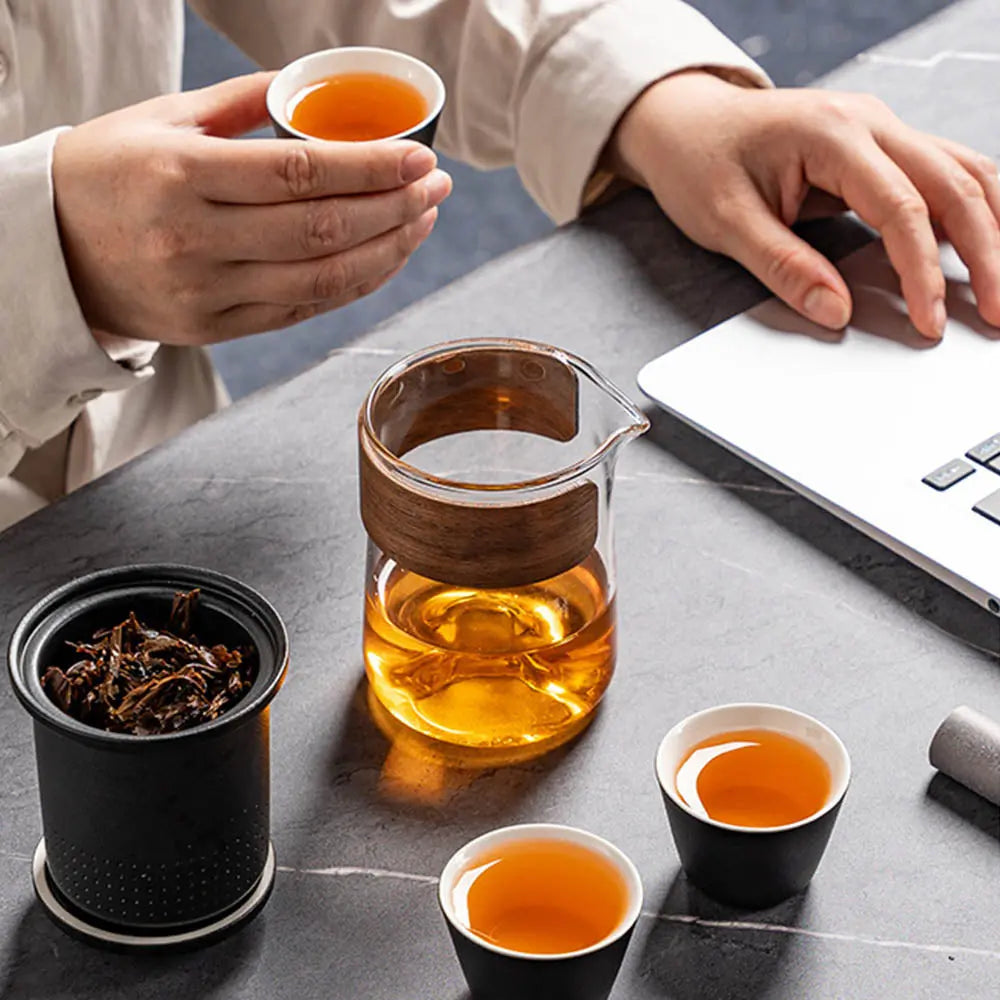 NipponZen – Service à thé japonais portable en céramique 250 ml