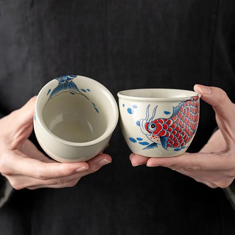 Carpe Atelier Tasse à Thé en Porcelaine – Motif Carpe – 120 ml