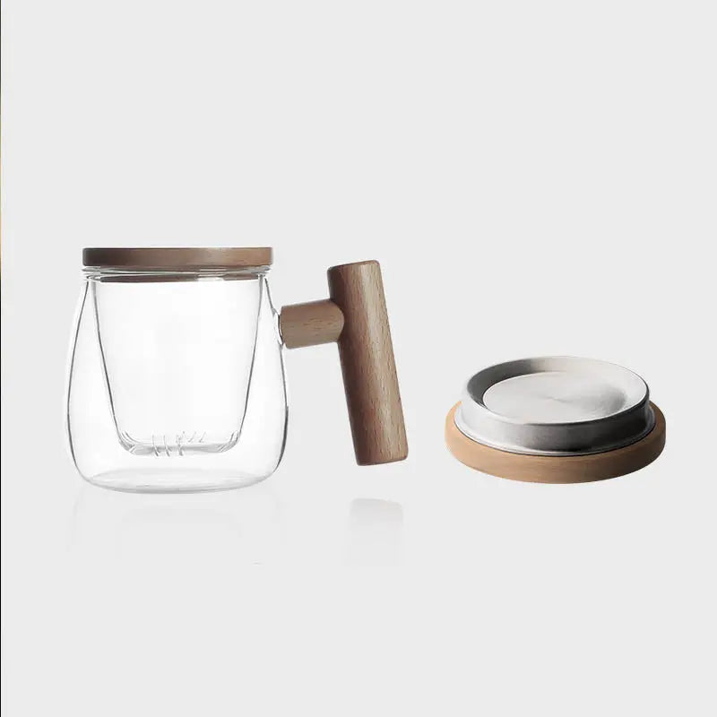 Mug Infuseur à Thé en Verre et Bois – 300 ml