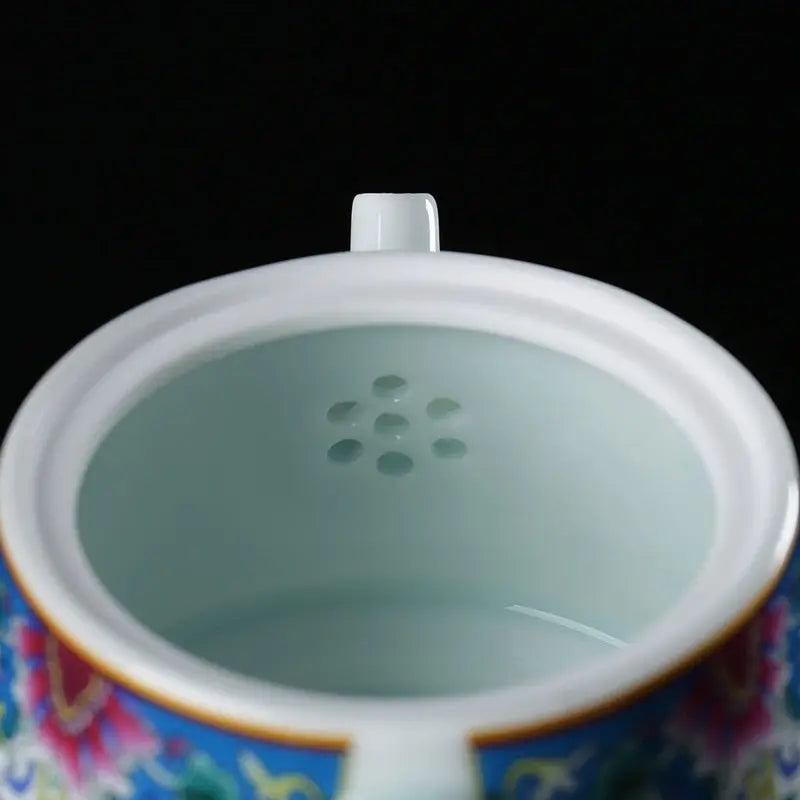 Théière Chinoise Florale en Porcelaine – 210 ml – Collection Signature