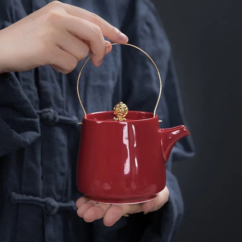 Théière Haute en Porcelaine Chinoise – 300 ml Premium