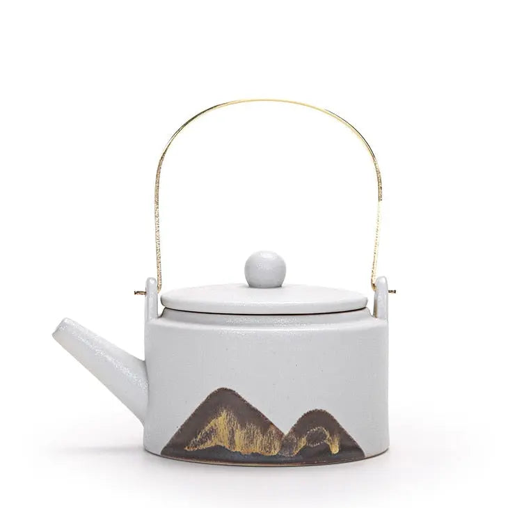 Théière Japonaise en Céramique – Motifs Montagnes, 220 ml