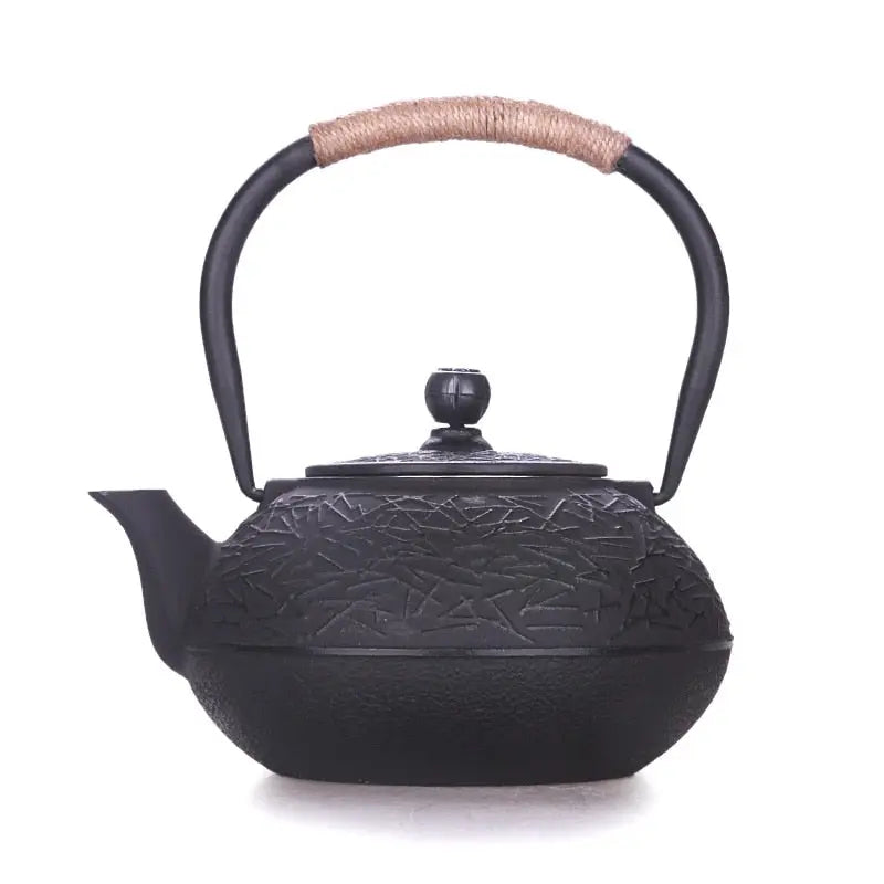 Théière Japonaise en Fonte – Motifs à Traits, 900ml – Édition Signature