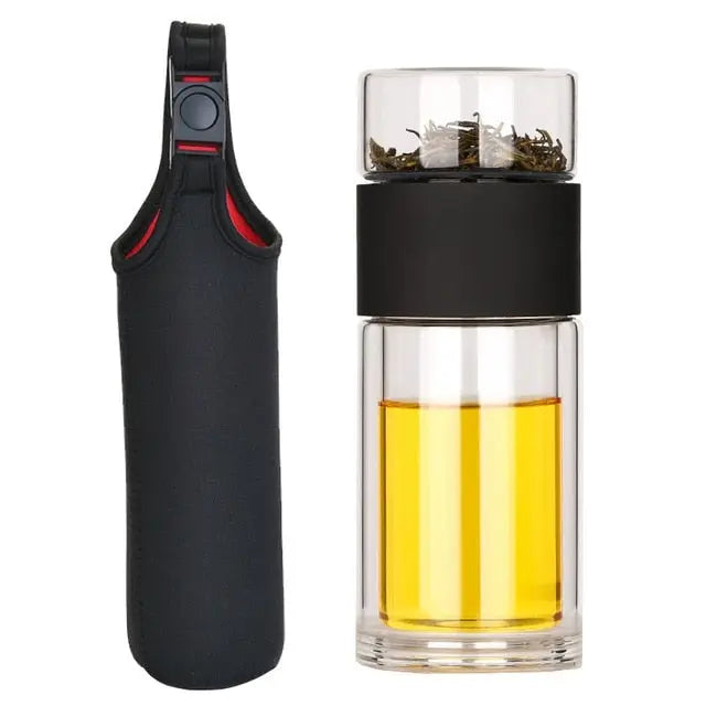 LumiTea Théière Portable en Verre 230 ml