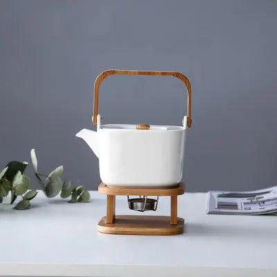 Théière Scandinave Carrée en Porcelaine 900 ml — Collection Nordique