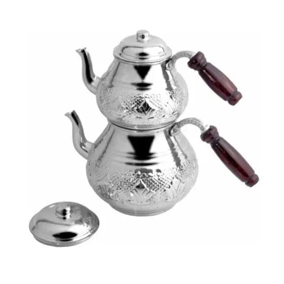 Théière Turque en Cuivre - Double Étage et Motifs Prestige
