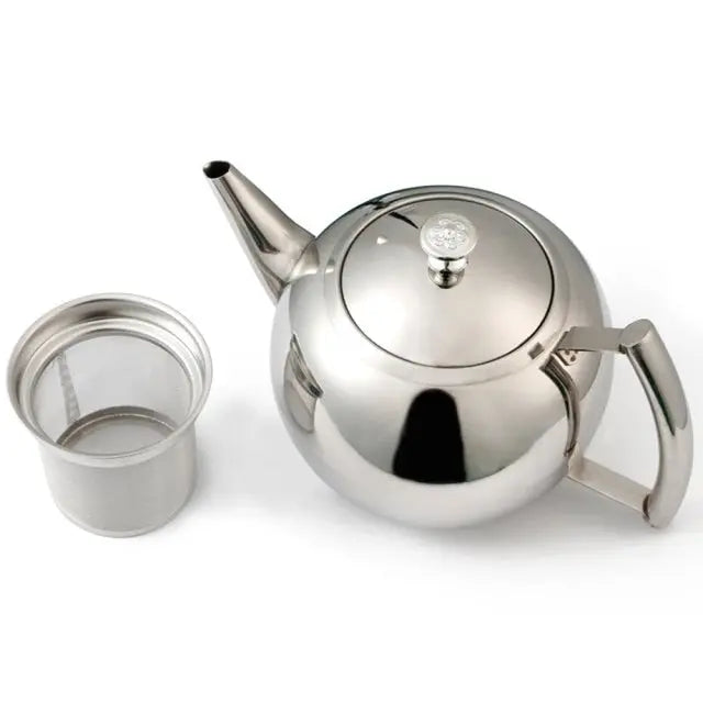 AuroraSteel Théière en Acier Inox Ronde 1.5L - 2L