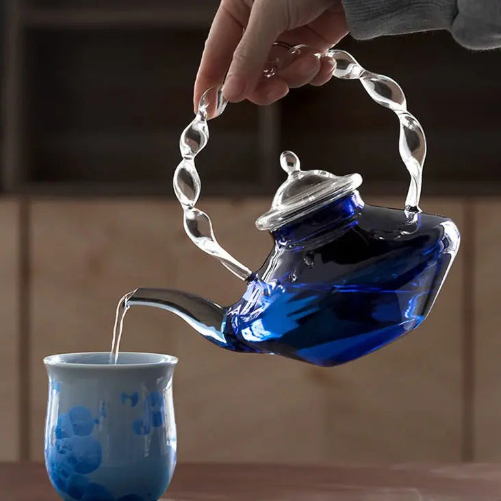 Théière en Verre Design Bleue – 800 ml