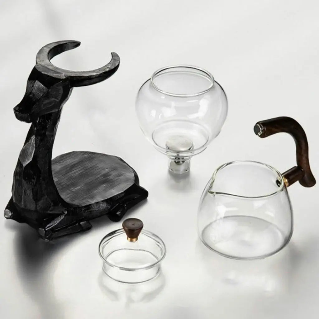 Théière en Verre Cerf Noir – Édition Signature 400 ml