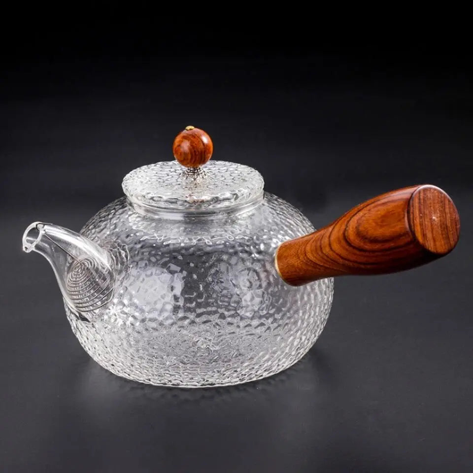 Théière en Verre Premium avec Poignée en Bois – 300 ml