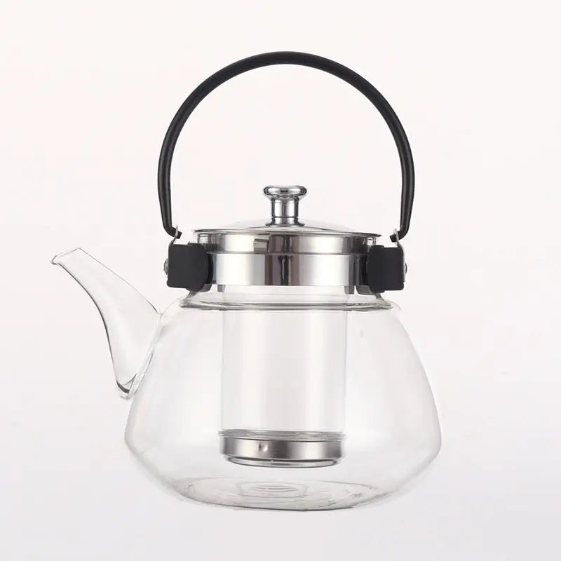 Théière en Verre Poire – Anse Noire – Capacité 800 ml