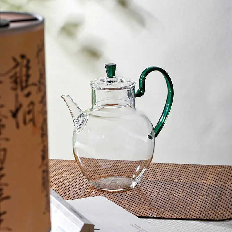 Théière en Verre Signature avec Anse Colorée 600 ml