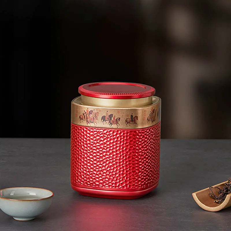 Boîte à Thé en Métal - Style Traditionnel Chinois