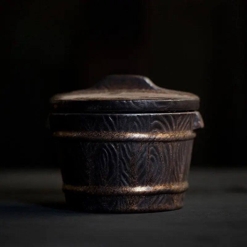 Boîte à thé japonaise antique en céramique — Édition Premium 500 ml