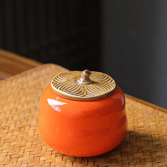 boite-a-the-en-ceramique-fruit-kaki