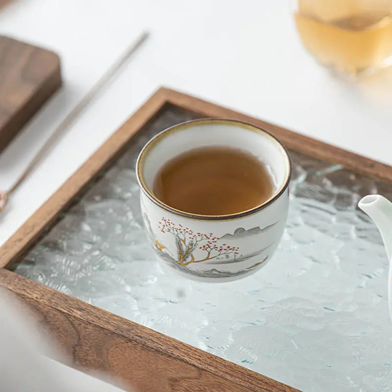 Coffret Prestige : 2 tasses à thé en céramique 95 ml