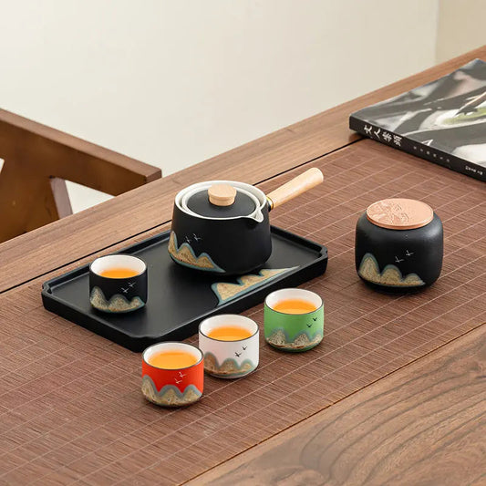 service-th-style-japonais-avec-theiere-rotative