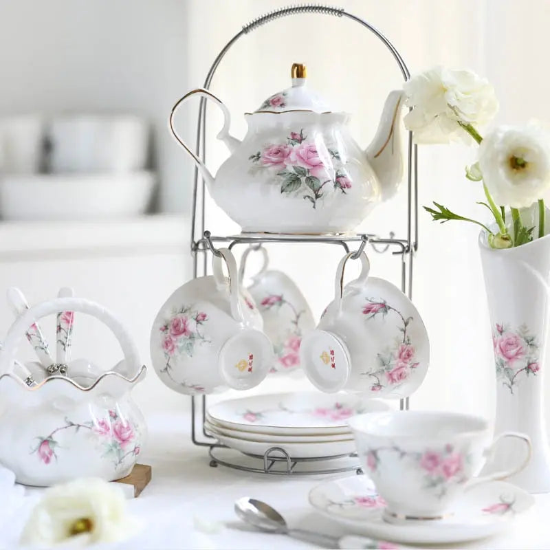 Camélias – Service à thé Anglais en Porcelaine