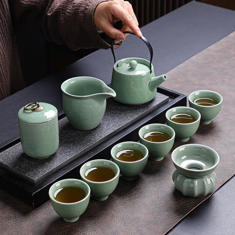 Vert Jade Craquelé — Service à Thé Japonais