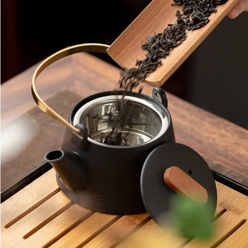 Service à thé japonais – Design Noir en céramique