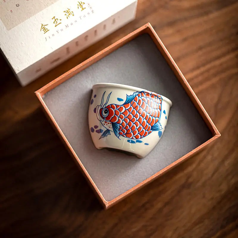 Carpe Atelier Tasse à Thé en Porcelaine – Motif Carpe – 120 ml
