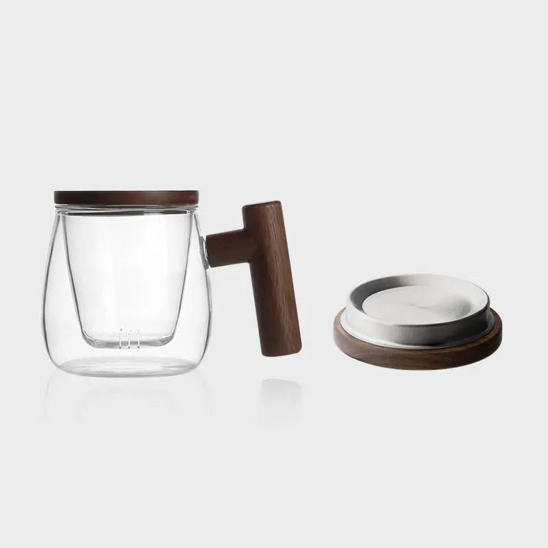 Mug Infuseur à Thé en Verre et Bois – 300 ml