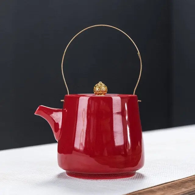 Théière Haute en Porcelaine Chinoise – 300 ml Premium