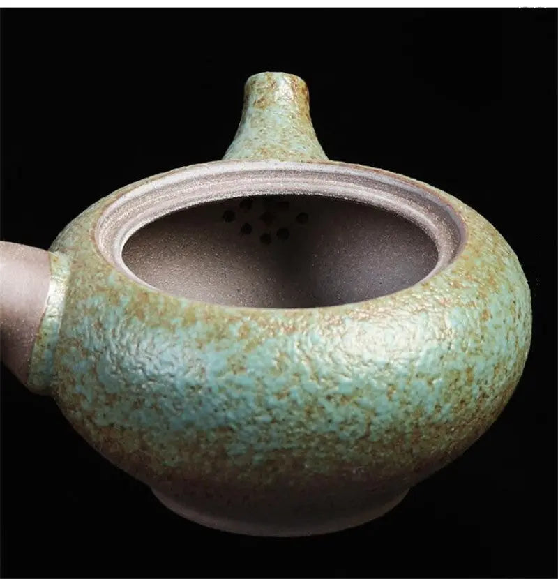 Kyusu Vintage — Théière Chinoise en Grès Céramique, 210 ml