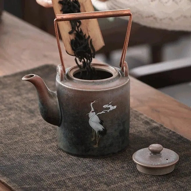 Théière Chinoise en Céramique Grues – 400 ml