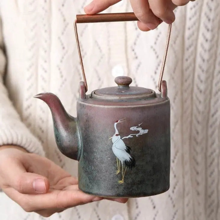 Théière Chinoise en Céramique Grues – 400 ml