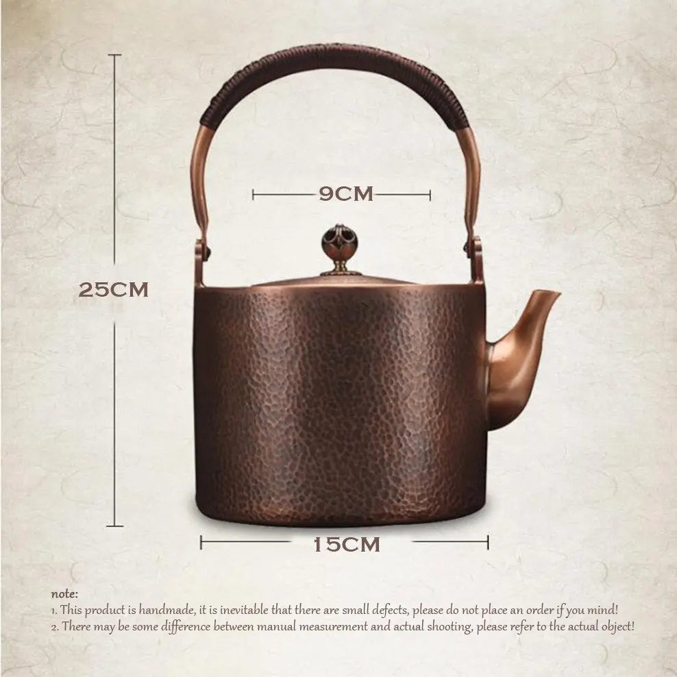 Théière Chinoise en Cuivre Martelé 2L — Édition Prestige
