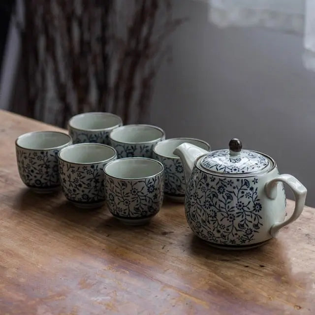 Collection Luxe – Service à Thé Chinois en Porcelaine, Petites Fleurs, 480 ml
