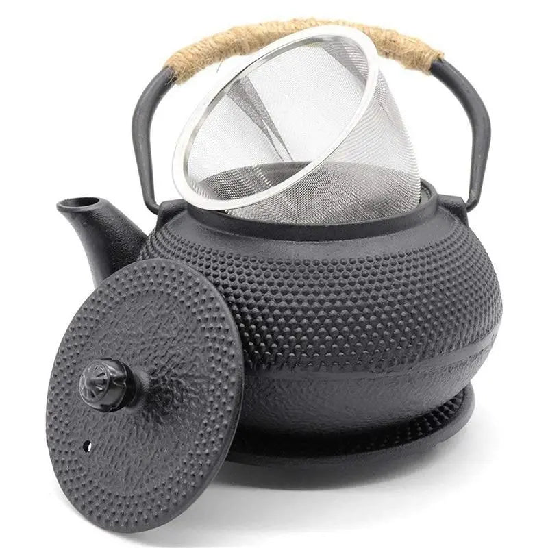 Théière Japonaise en Fonte Émaillée Noire – 600ML à 1.2L | Édition Prestige