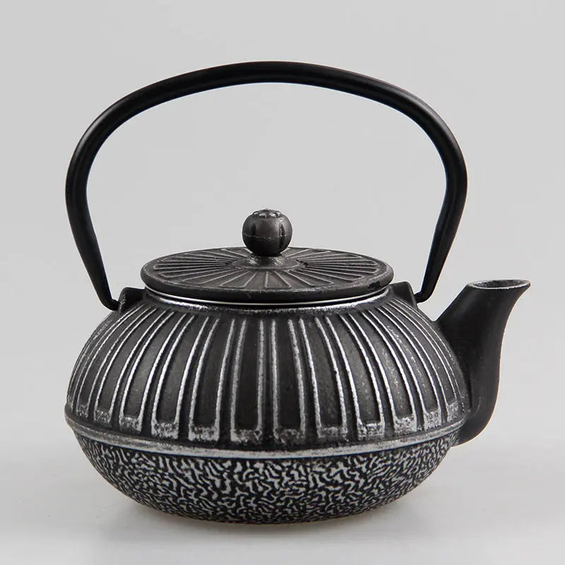 Théière Japonaise en Fonte – Motifs Rectangulaires, 600 ml