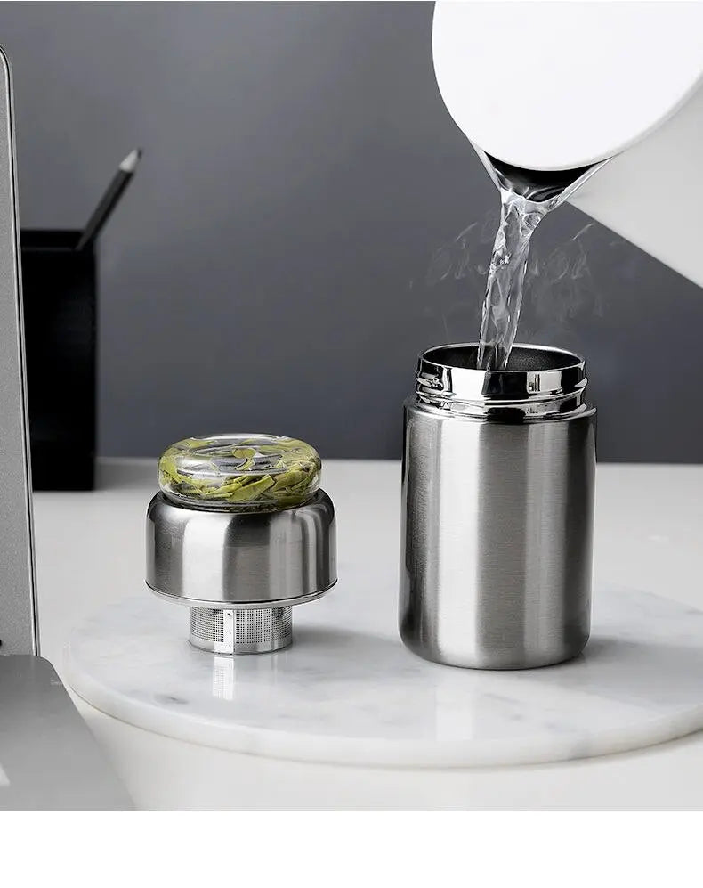 PortaThé Steel Pro - Théière Portable en Acier Inoxydable 220-280 ml