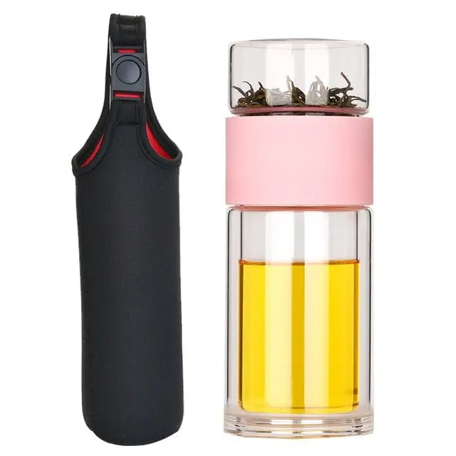 LumiTea Théière Portable en Verre 230 ml