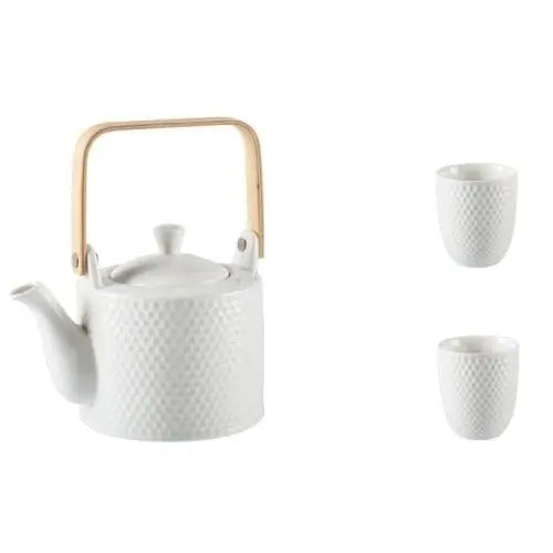 Théière Scandinave en Porcelaine Martelé 750ML - Édition Nordique