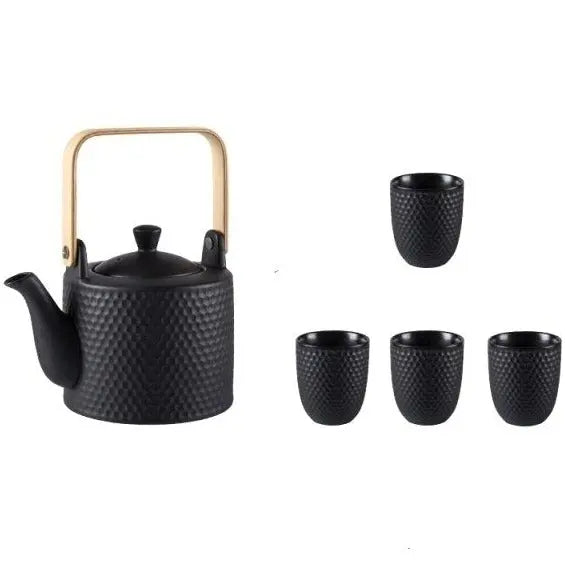Théière Scandinave en Porcelaine Martelé 750ML - Édition Nordique