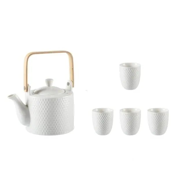 Théière Scandinave en Porcelaine Martelé 750ML - Édition Nordique