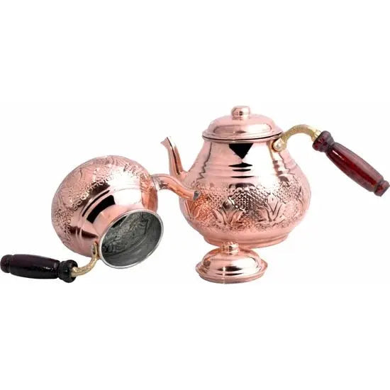 Théière Turque en Cuivre - Double Étage et Motifs Prestige