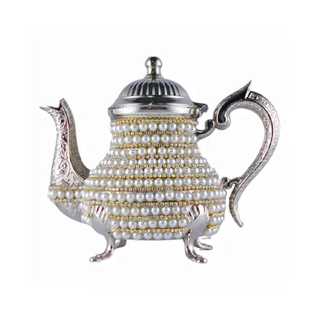 Théière Turque en Zinc – Cristaux Swarovski et Perles – 1L