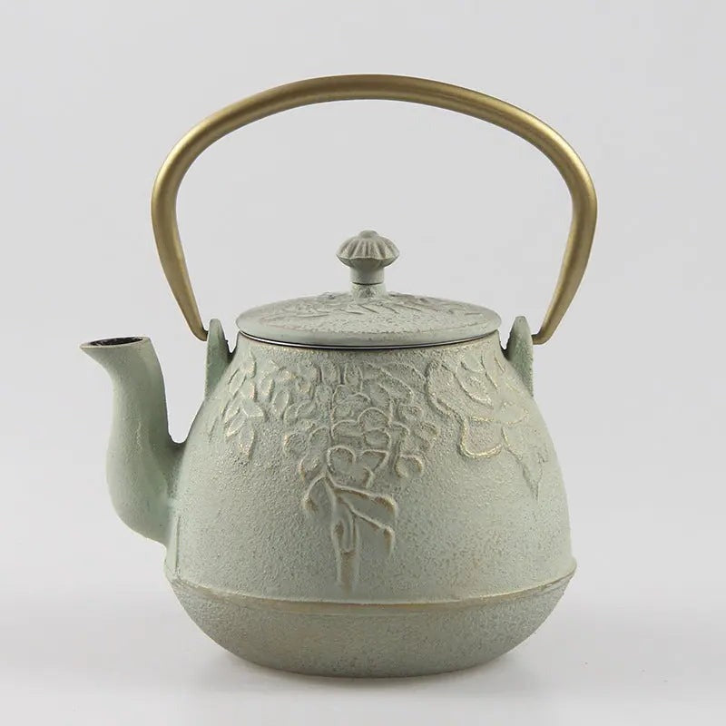 Théière en Fonte – Style Japonais avec Fleurs, 1L, Édition Signature