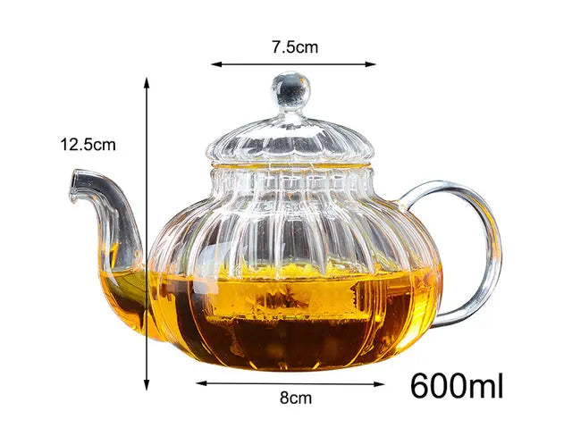 Théière en Verre Citrouille – 600 ml Édition Signature
