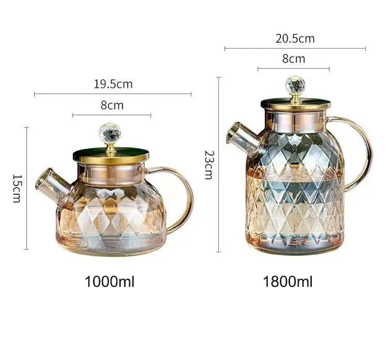 Luxurieuse Théière en Verre – Capacité 1L à 1.8L