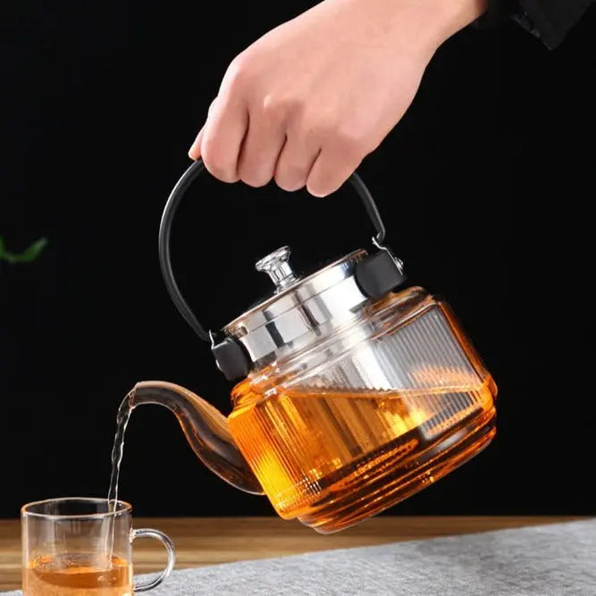 Théière en Verre Classique – Anse Noire Signature, 800 ml